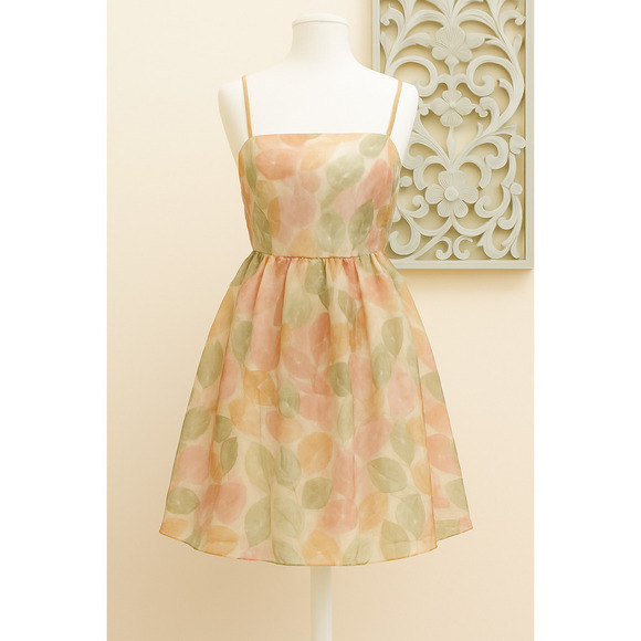 Aura Dresses & Skirts - Aura S Organza Floral Sundress Cottagecore Academia Wedding Party Guest Dress